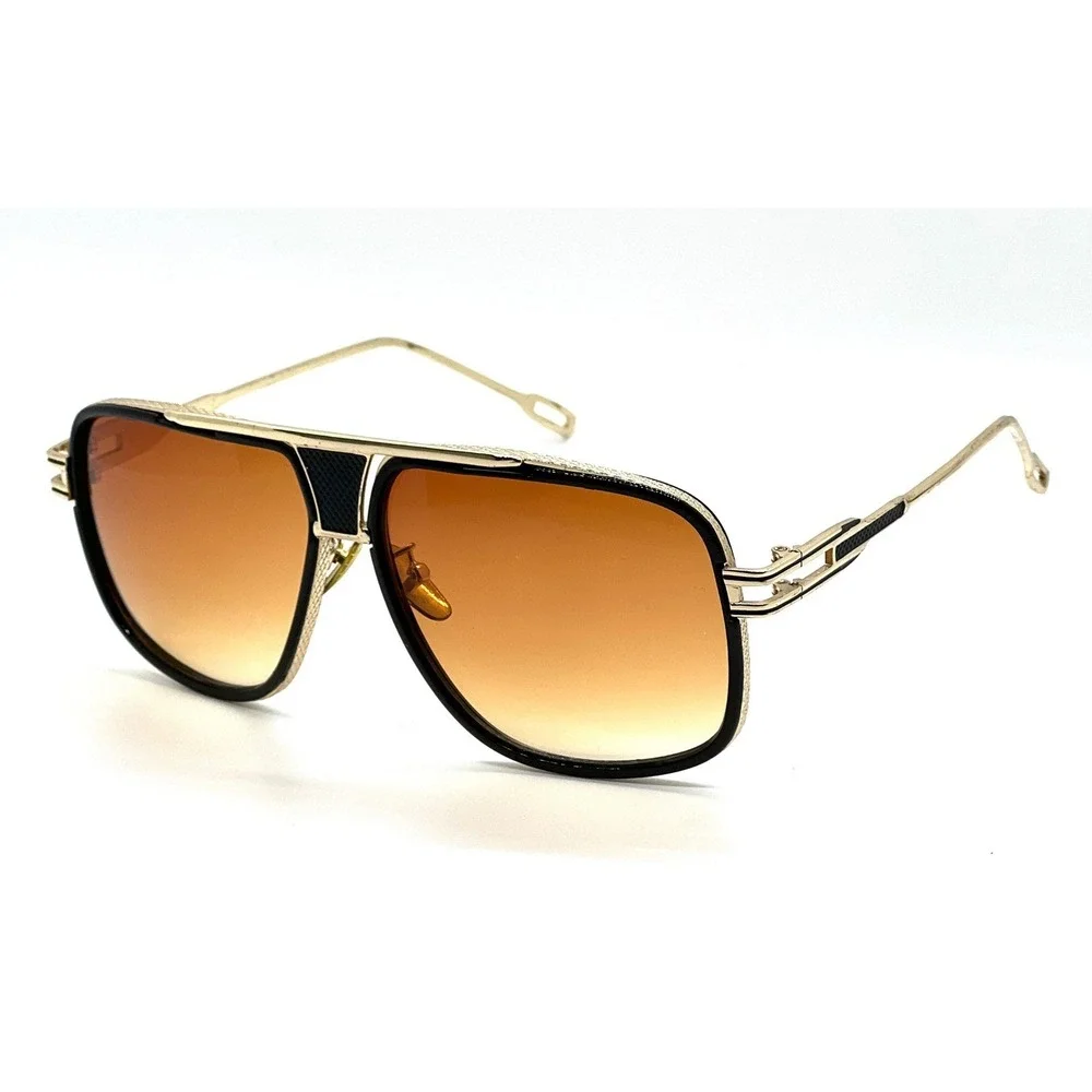 Aviator Sunglasses Mens Gold Frame Brown Lens Fashion Designer Shades Lentes New